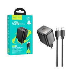 Hoco Adapter N54 Monsoon PD45W Type-C to Type-C Black